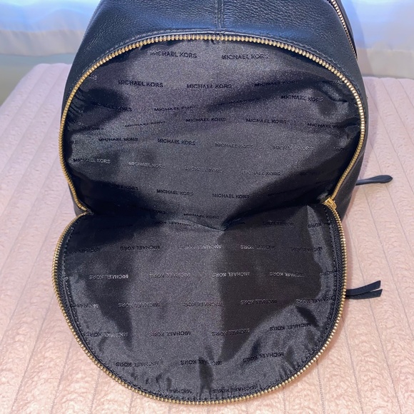 Michael Kors Black Backpack with Gold Accents